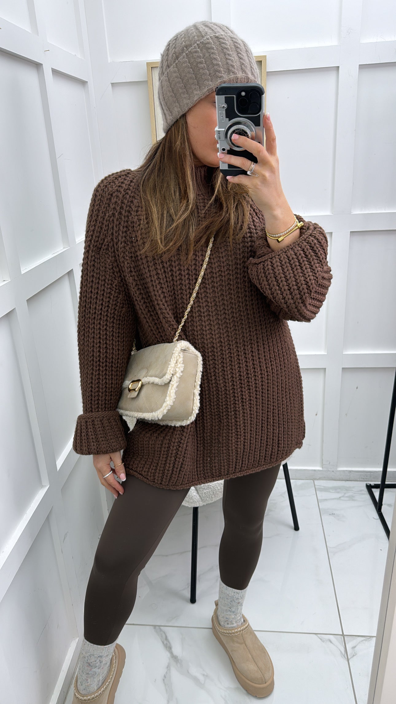 HARRIET brown chunky knit jumper