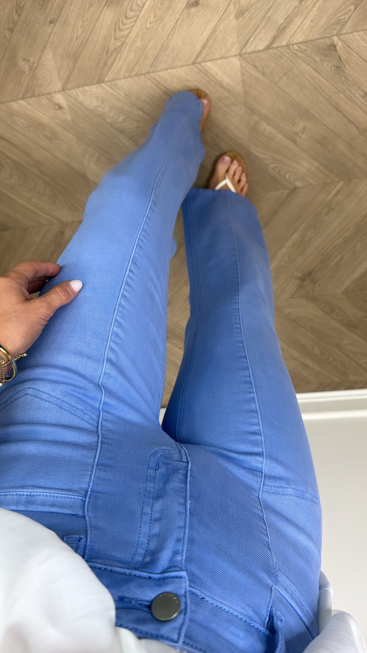 SALLY powder blue high waisted jeans