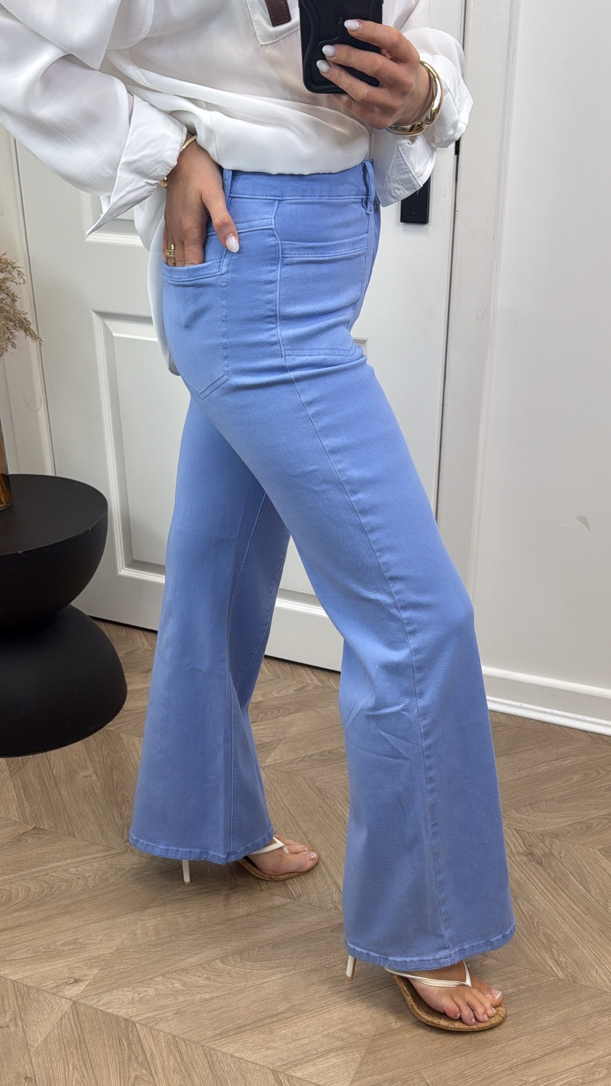 SALLY powder blue high waisted jeans
