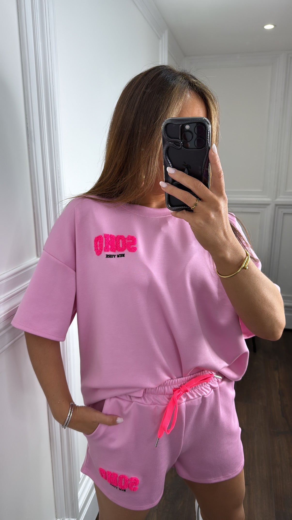 SOHO pink top and short co-ord