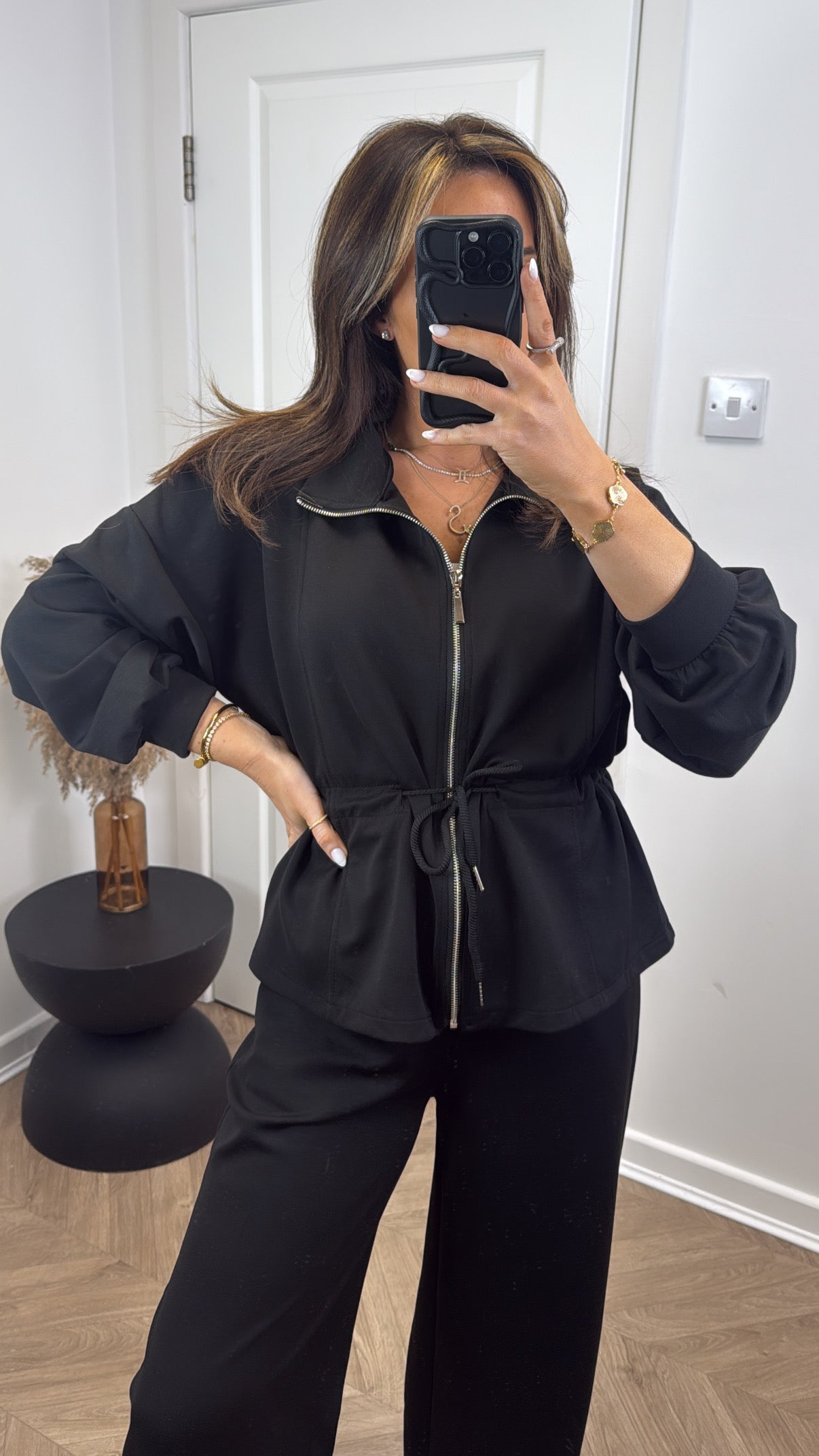 SABRINA black jacket and joggers tracksuit