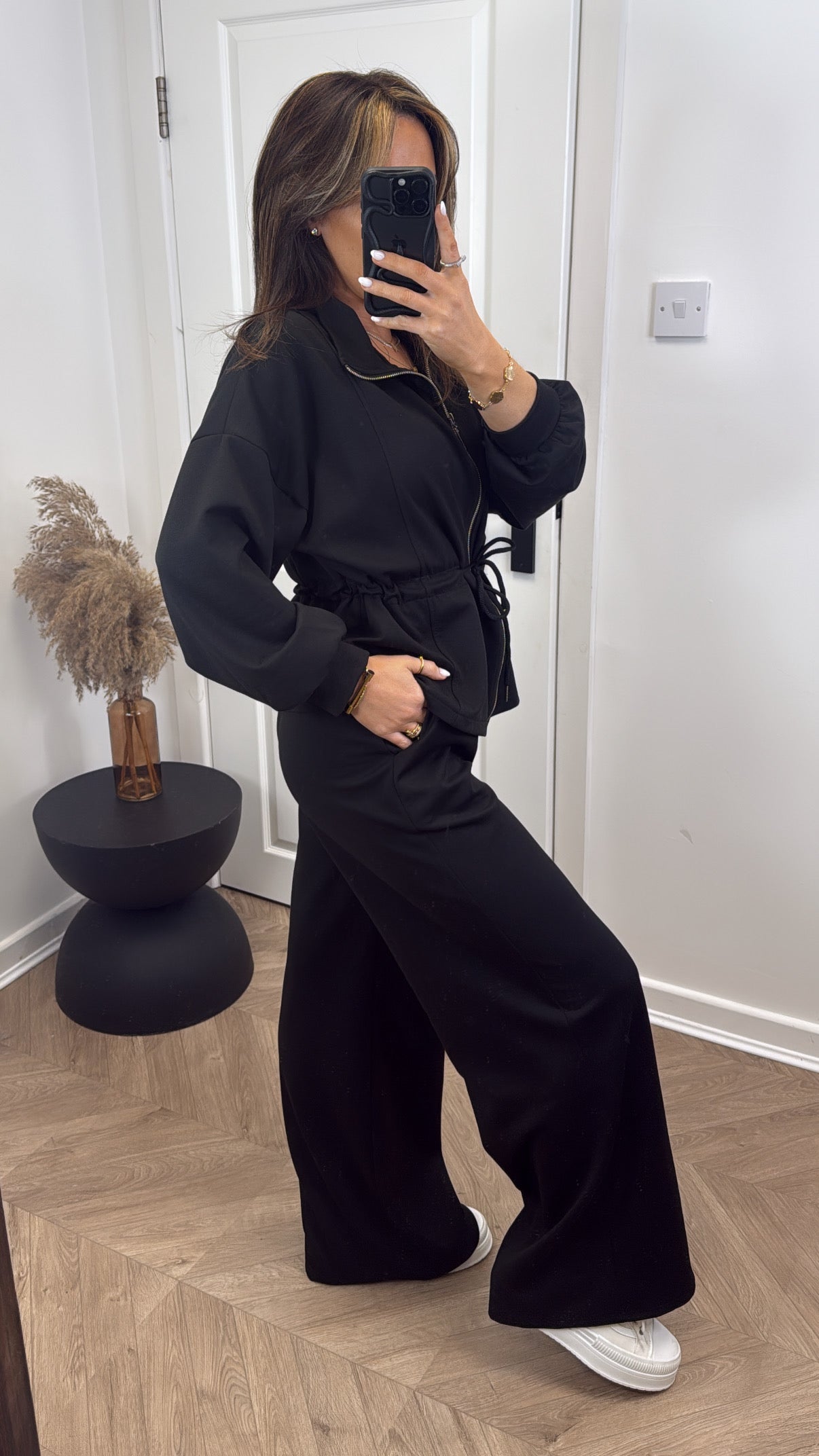 SABRINA black jacket and joggers tracksuit