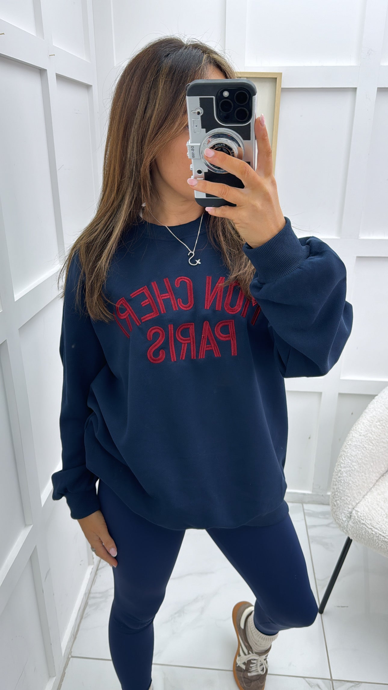 MON CHERI PARIS navy oversized sweatshirt