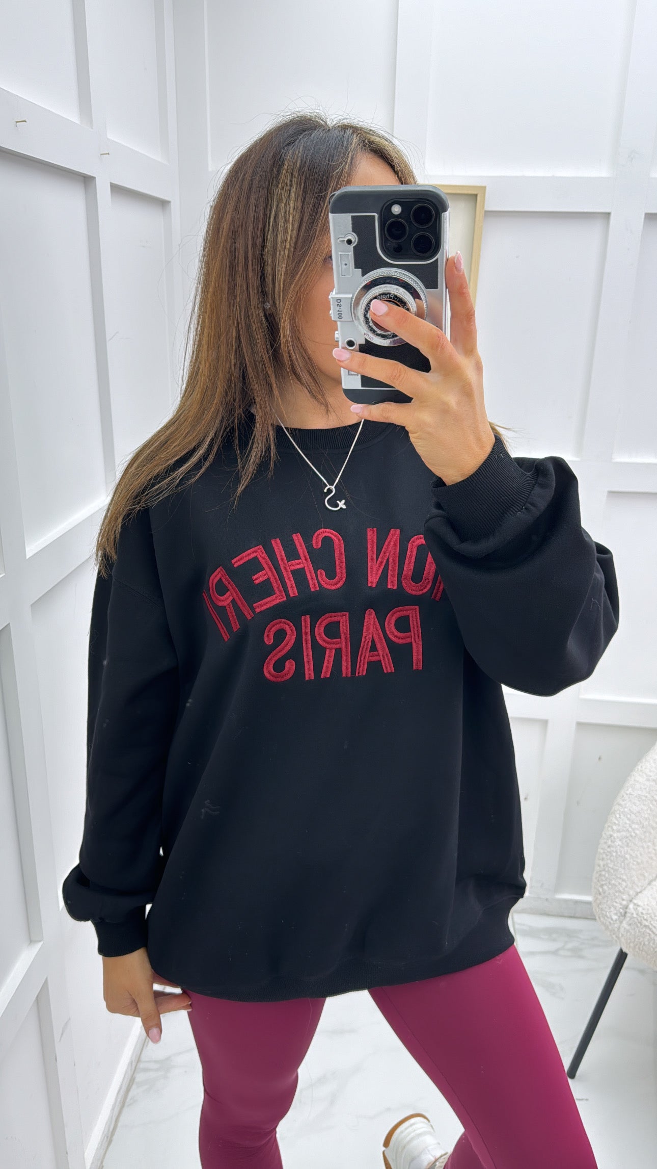 MON CHERI PARIS black oversized sweatshirt