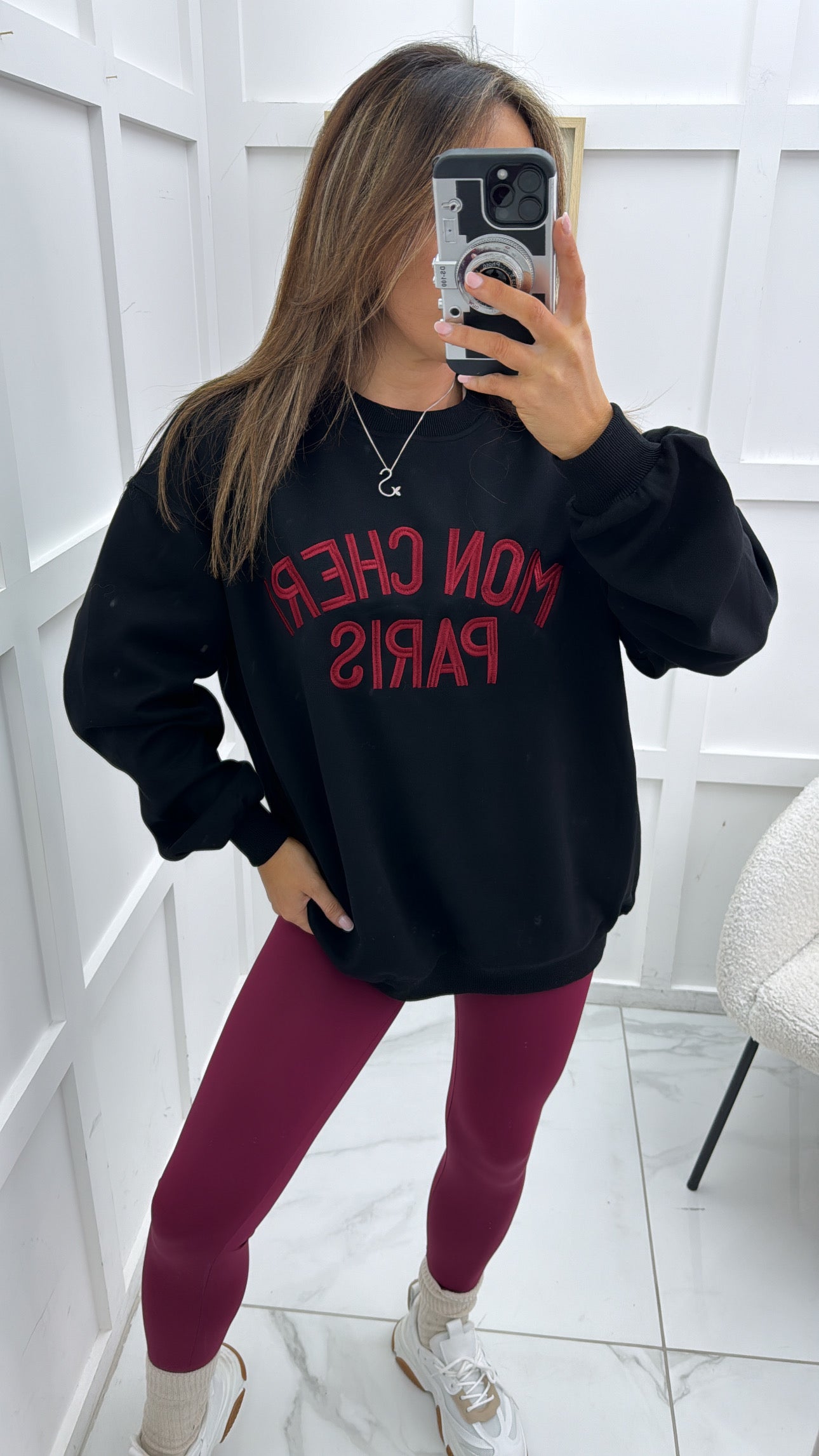 MON CHERI PARIS black oversized sweatshirt