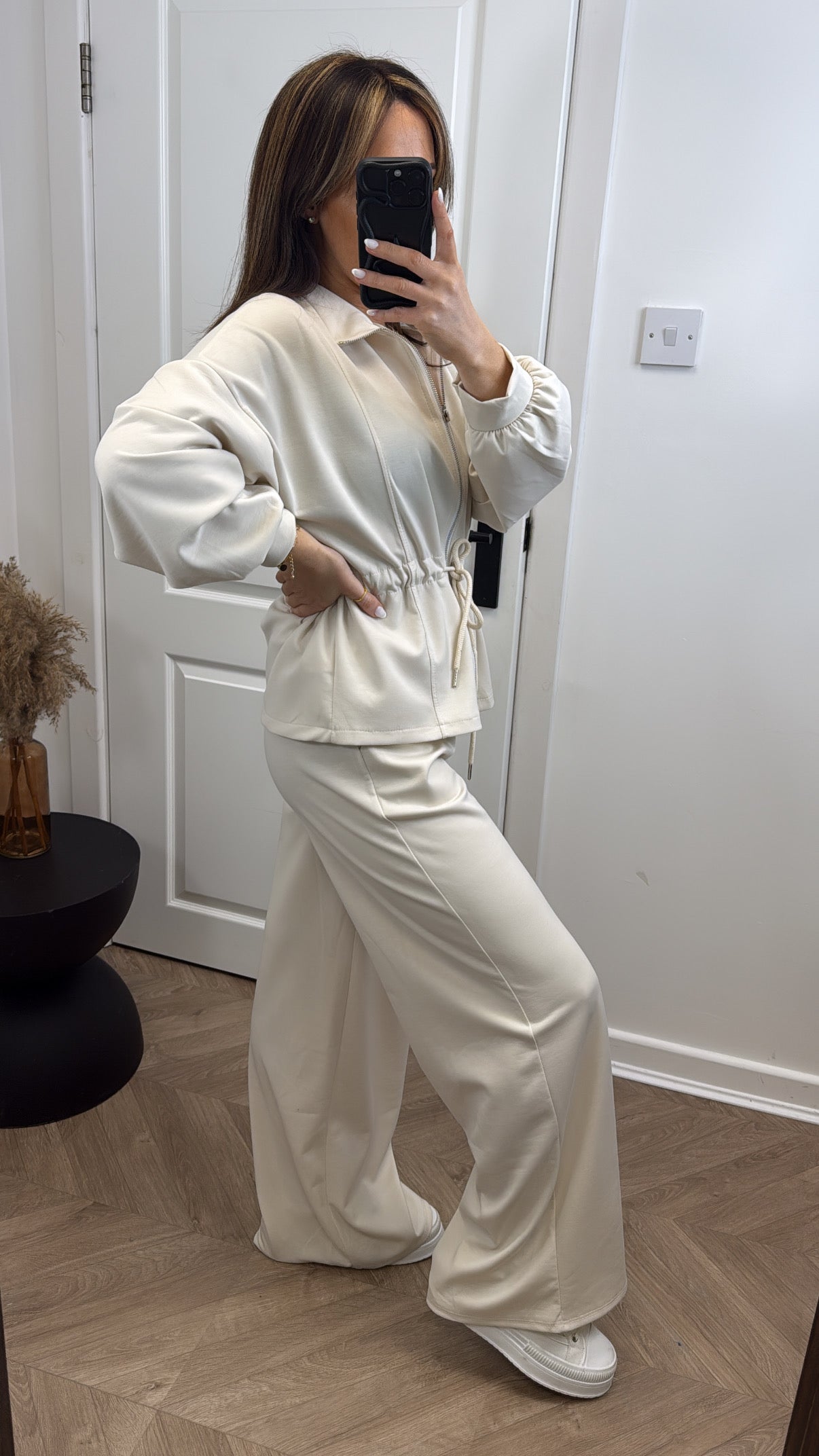 SABRINA beige jacket and joggers tracksuit