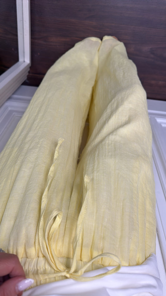 LARNE lemon wide leg trousers
