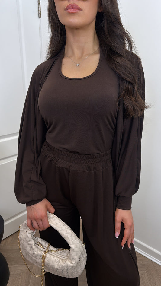 ANGELINE brown three piece co-ord