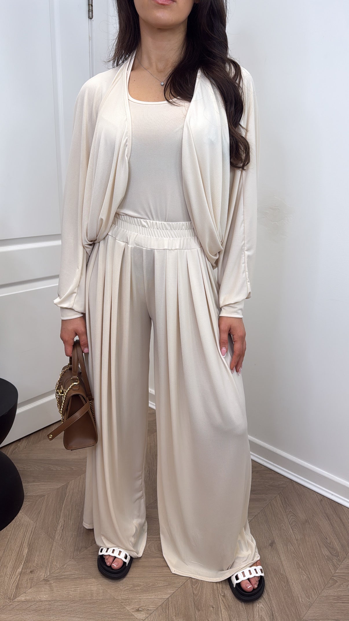 ANGELINE beige three piece co-ord