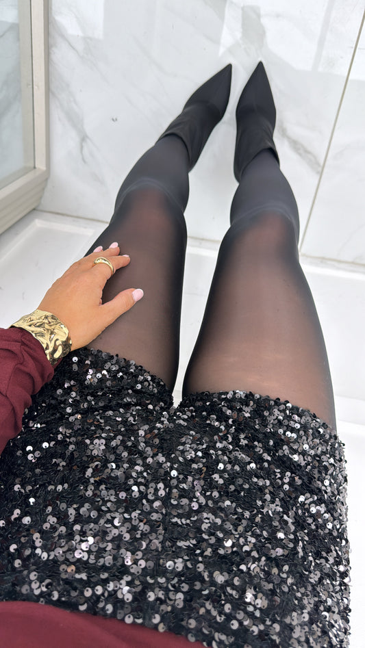 SASKIA black sequin hot pants