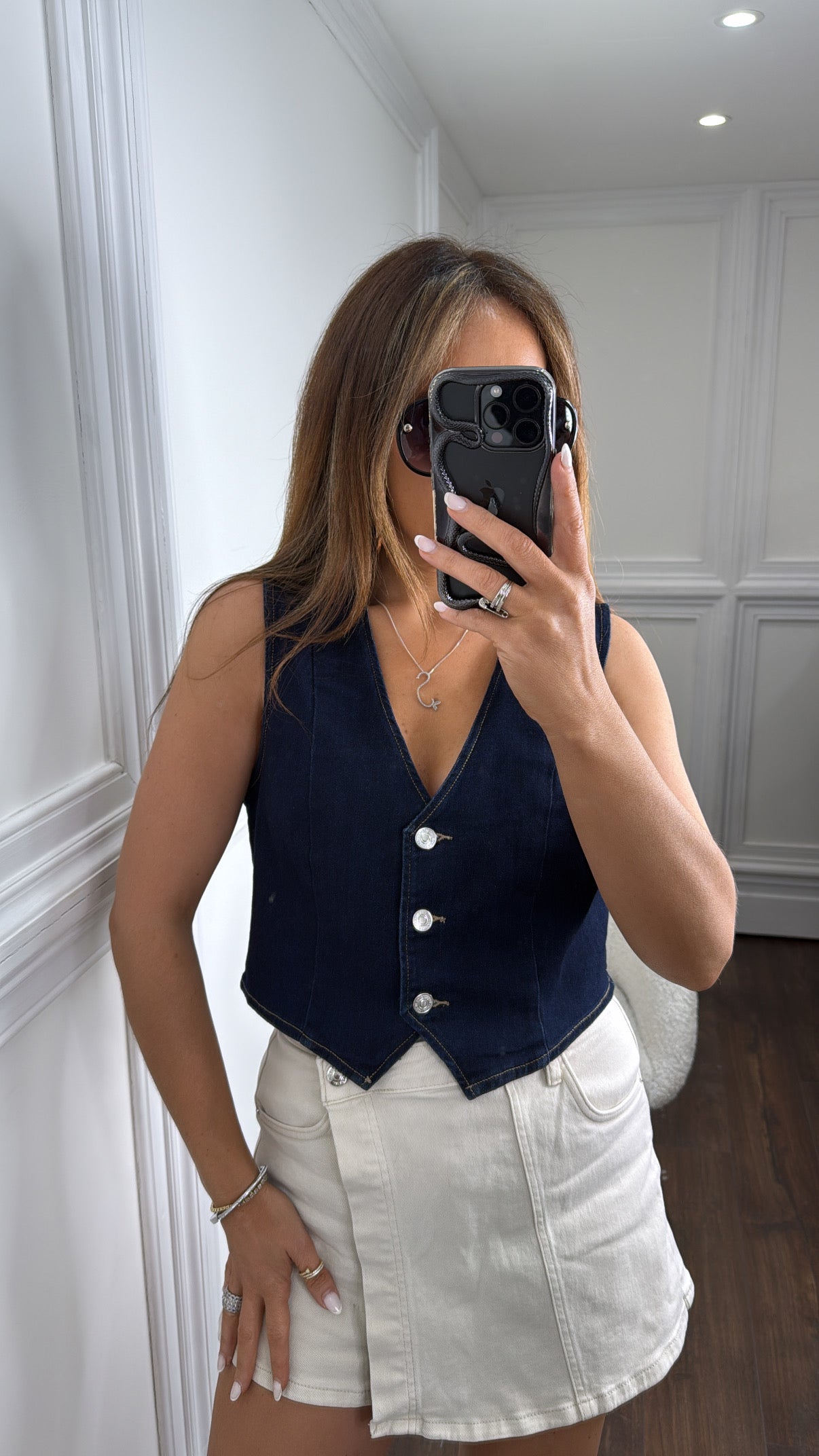 ROSA indigo blue denim waist jacket