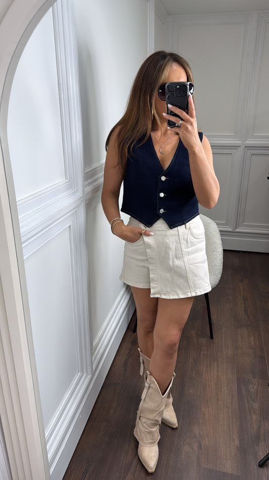 ROSA indigo blue denim waist jacket