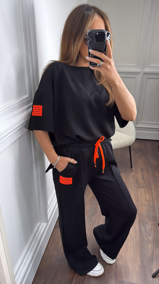LIFE black top and trousers co-ord