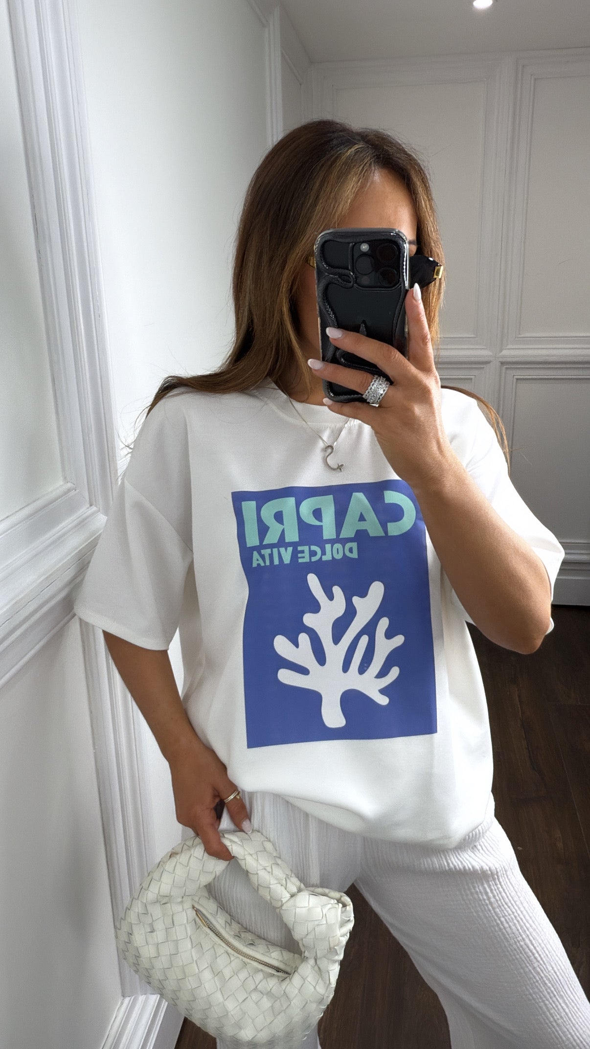 CAPRI white super soft logo t-shirt