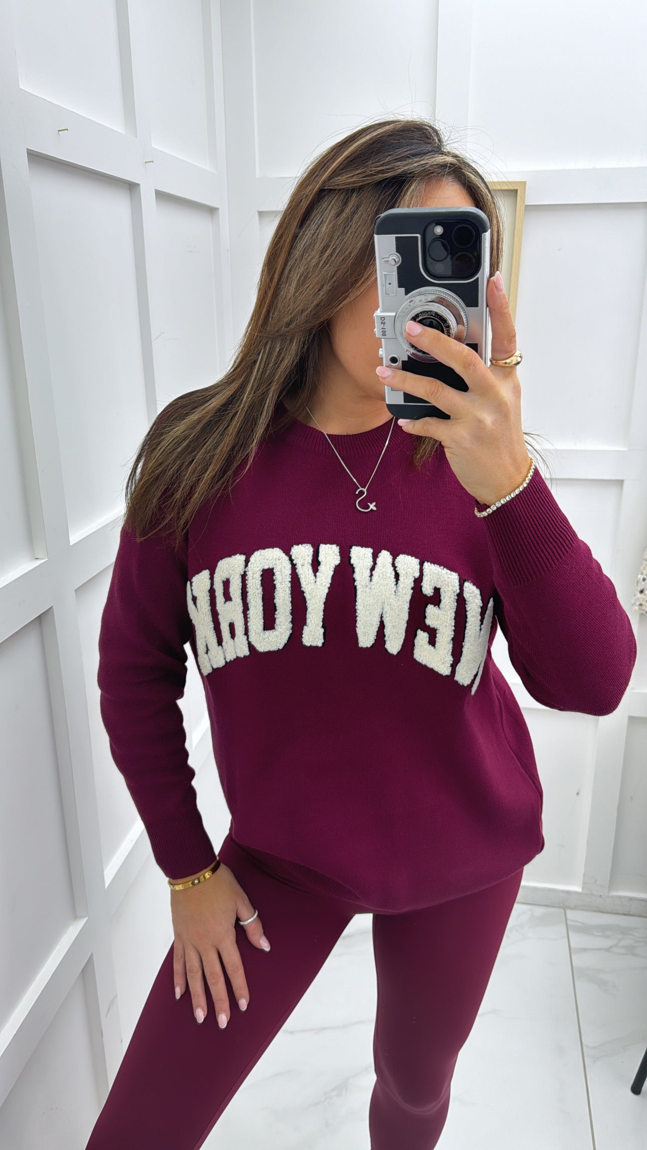 TINA burgundy new york jumper