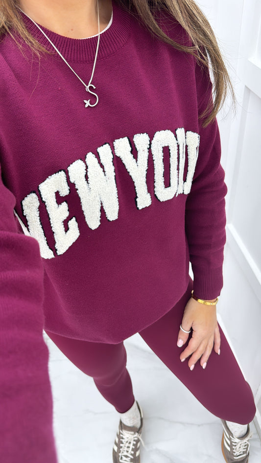 TINA burgundy new york jumper