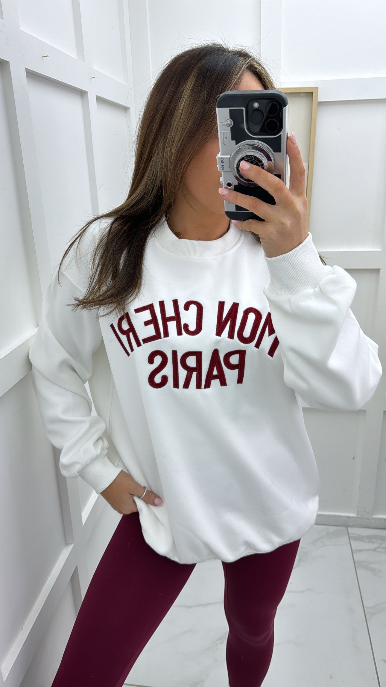 MON CHERI PARIS white oversized sweatshirt