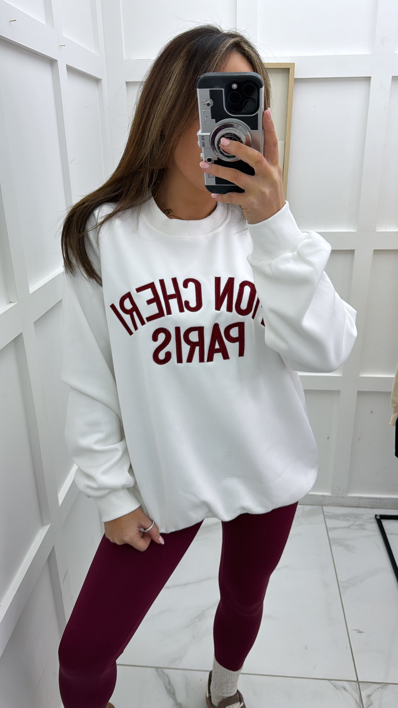 MON CHERI PARIS white oversized sweatshirt