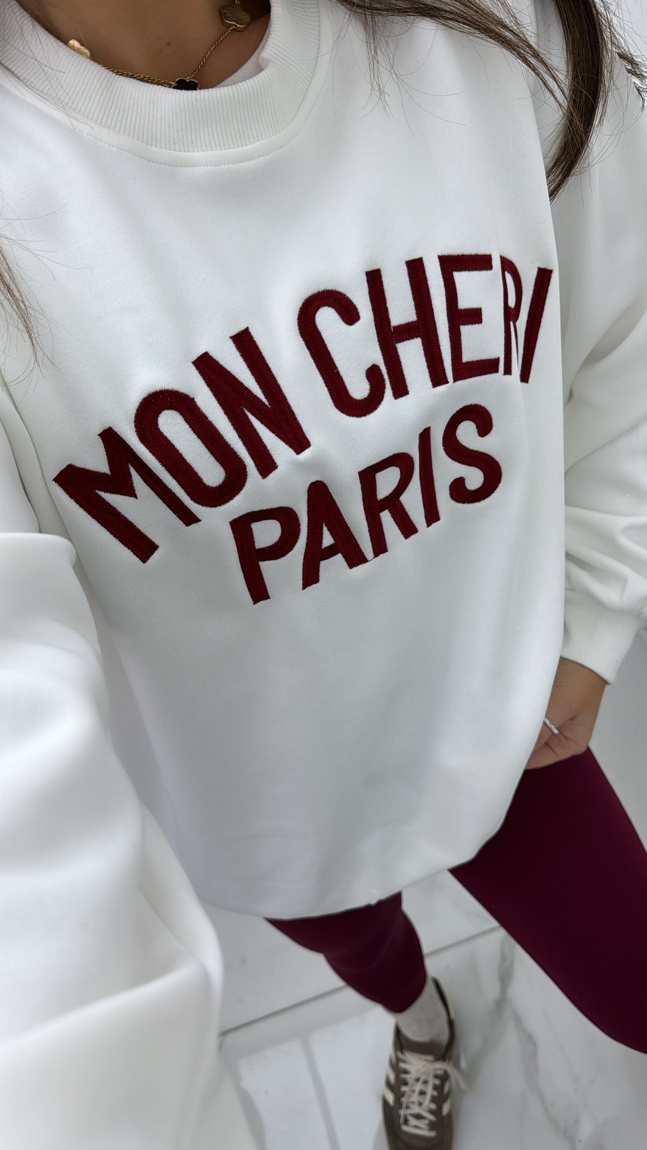 MON CHERI PARIS white oversized sweatshirt