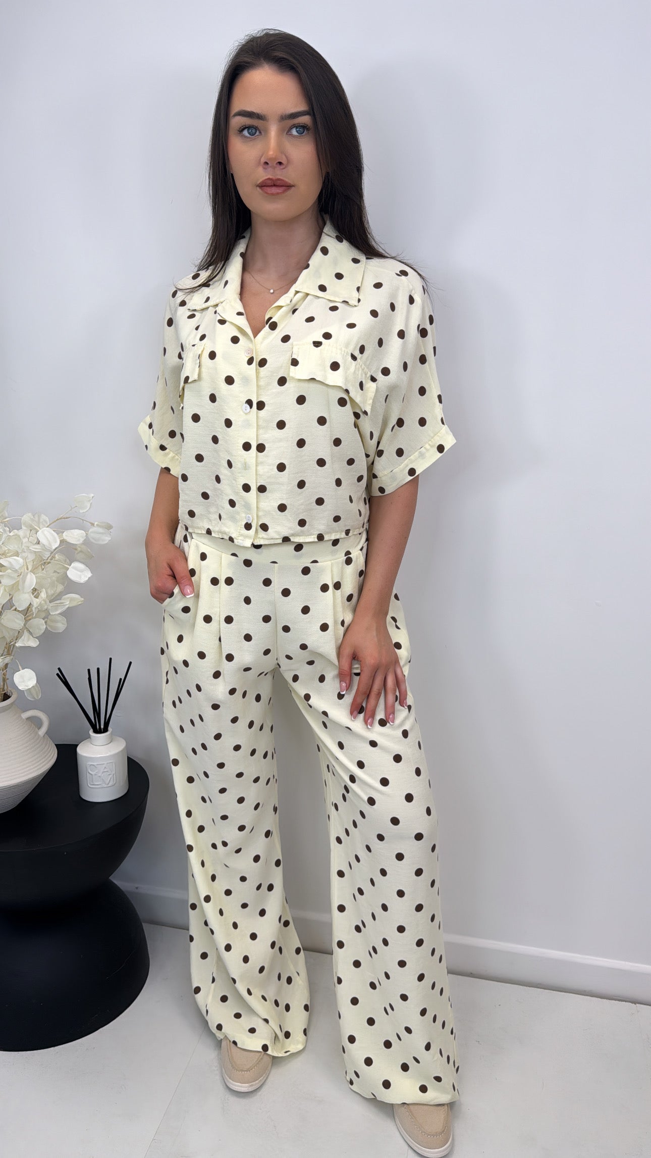 MADDISON lemon polka dot co-ord