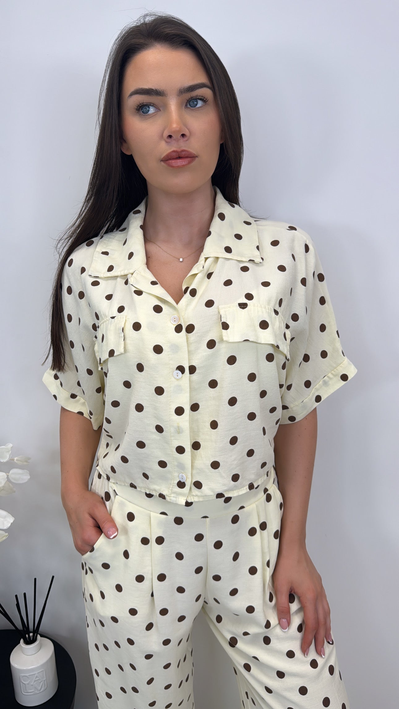 MADDISON lemon polka dot co-ord