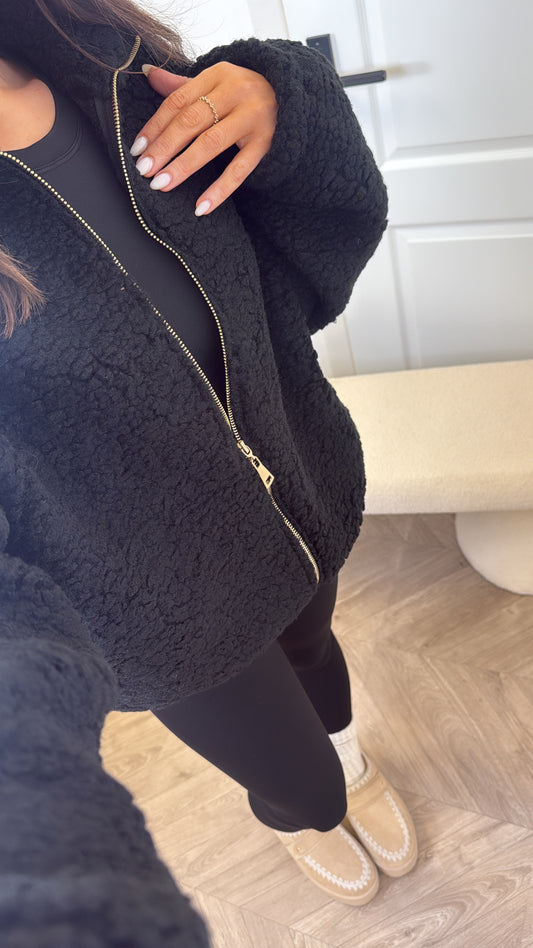 LISSY black teddy jacket