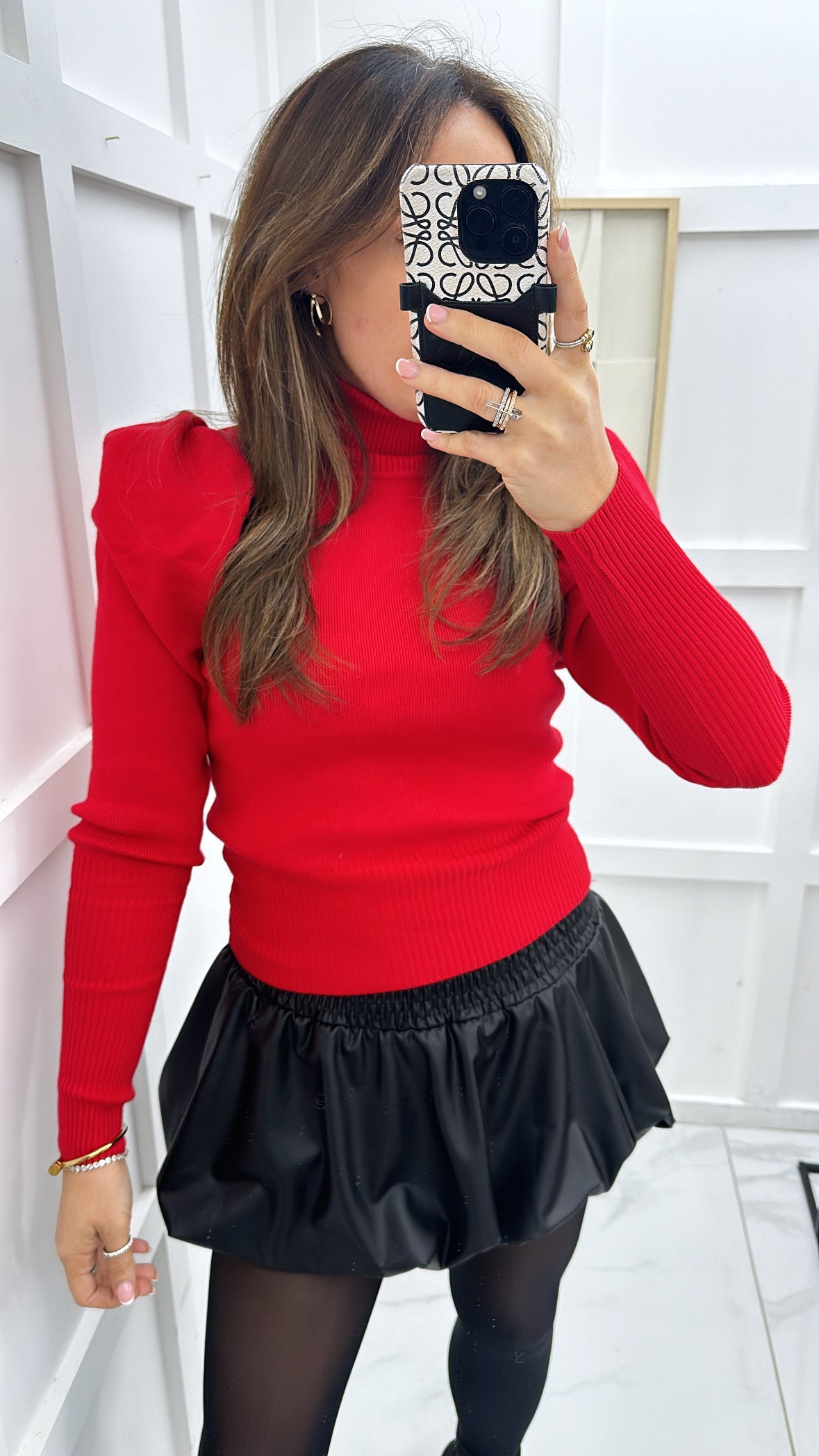 JENNIE red roll neck jumper