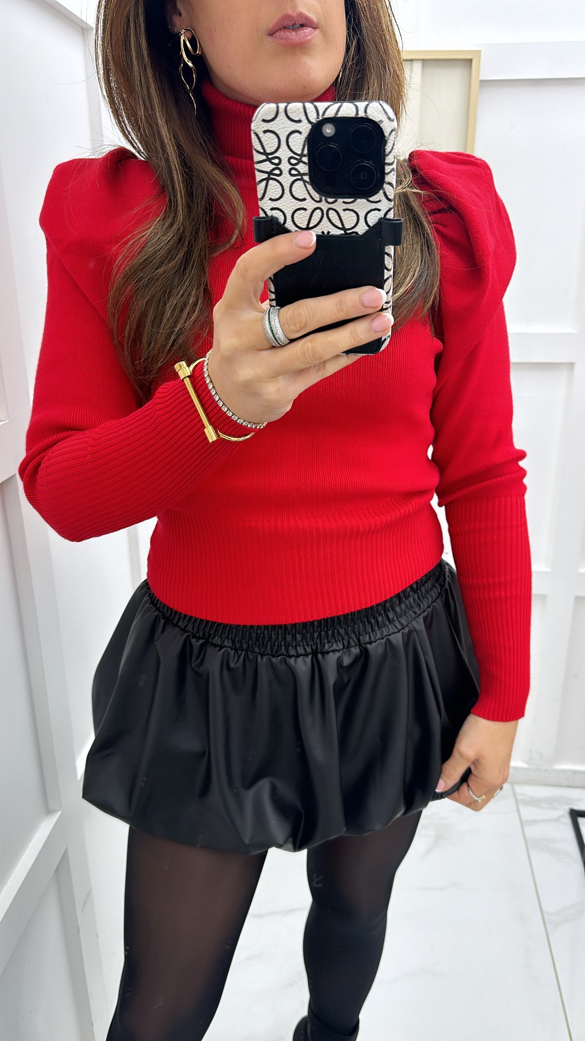 JENNIE red roll neck jumper