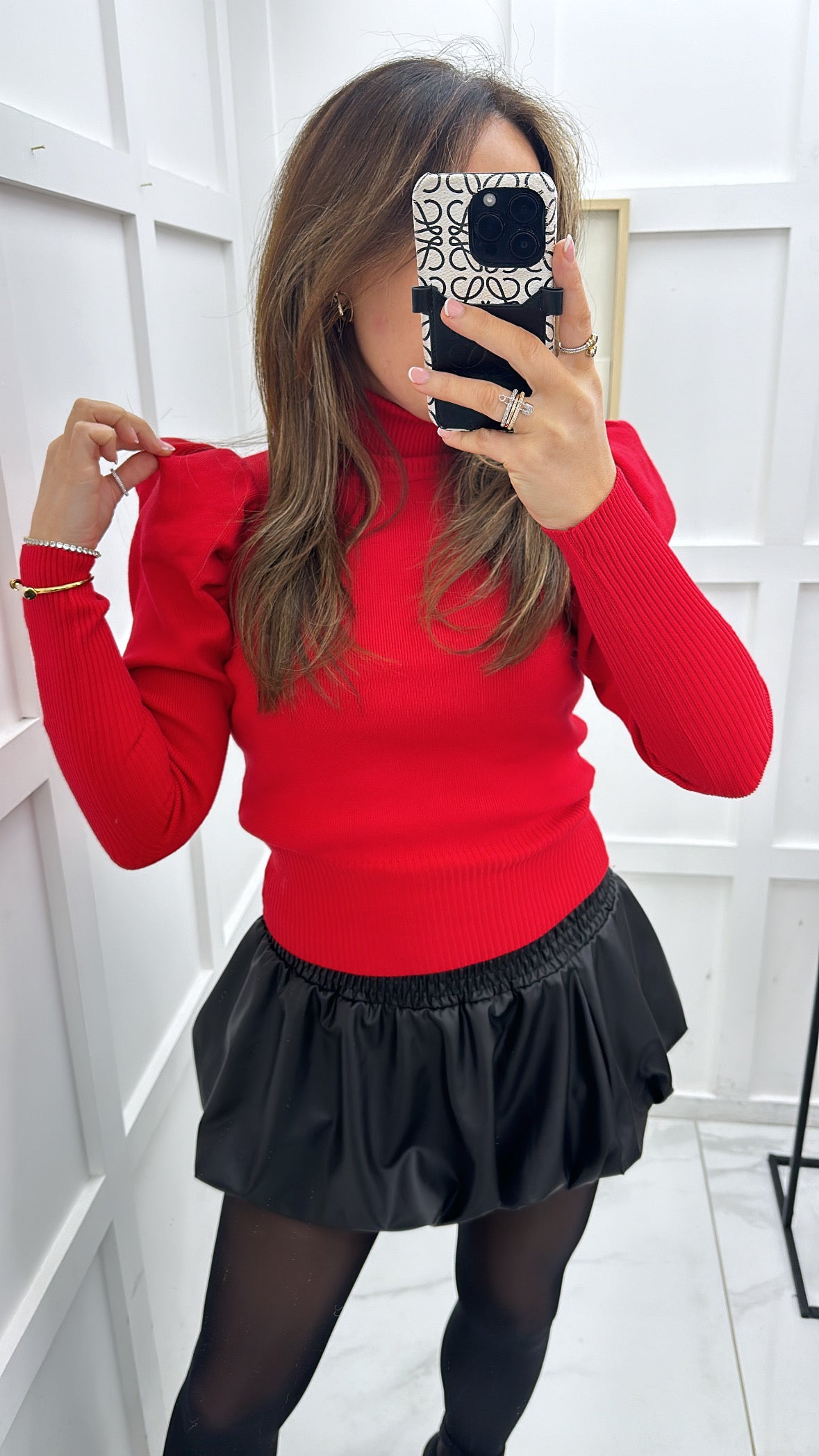 JENNIE red roll neck jumper