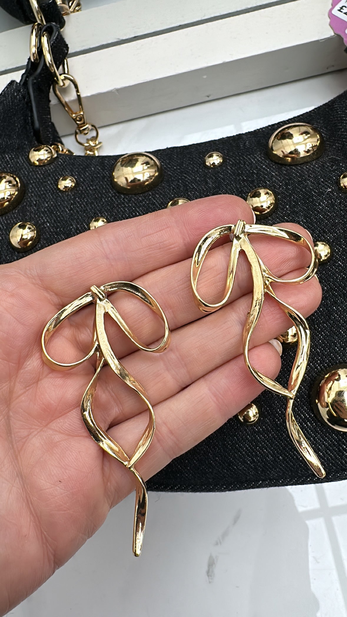 JENN gold bow earrings