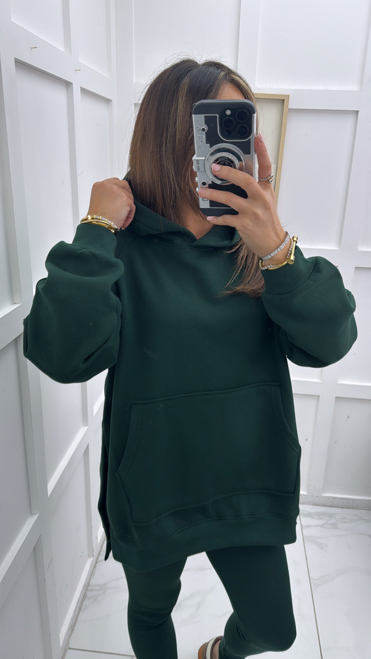 ALEXA forest green oversized hoodie & leggings tracksuit