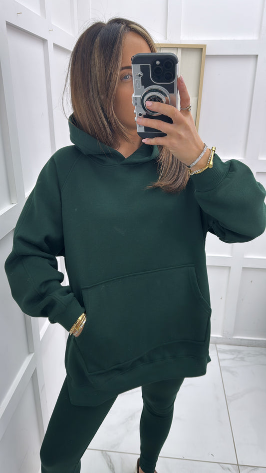 ALEXA forest green oversized hoodie & leggings tracksuit