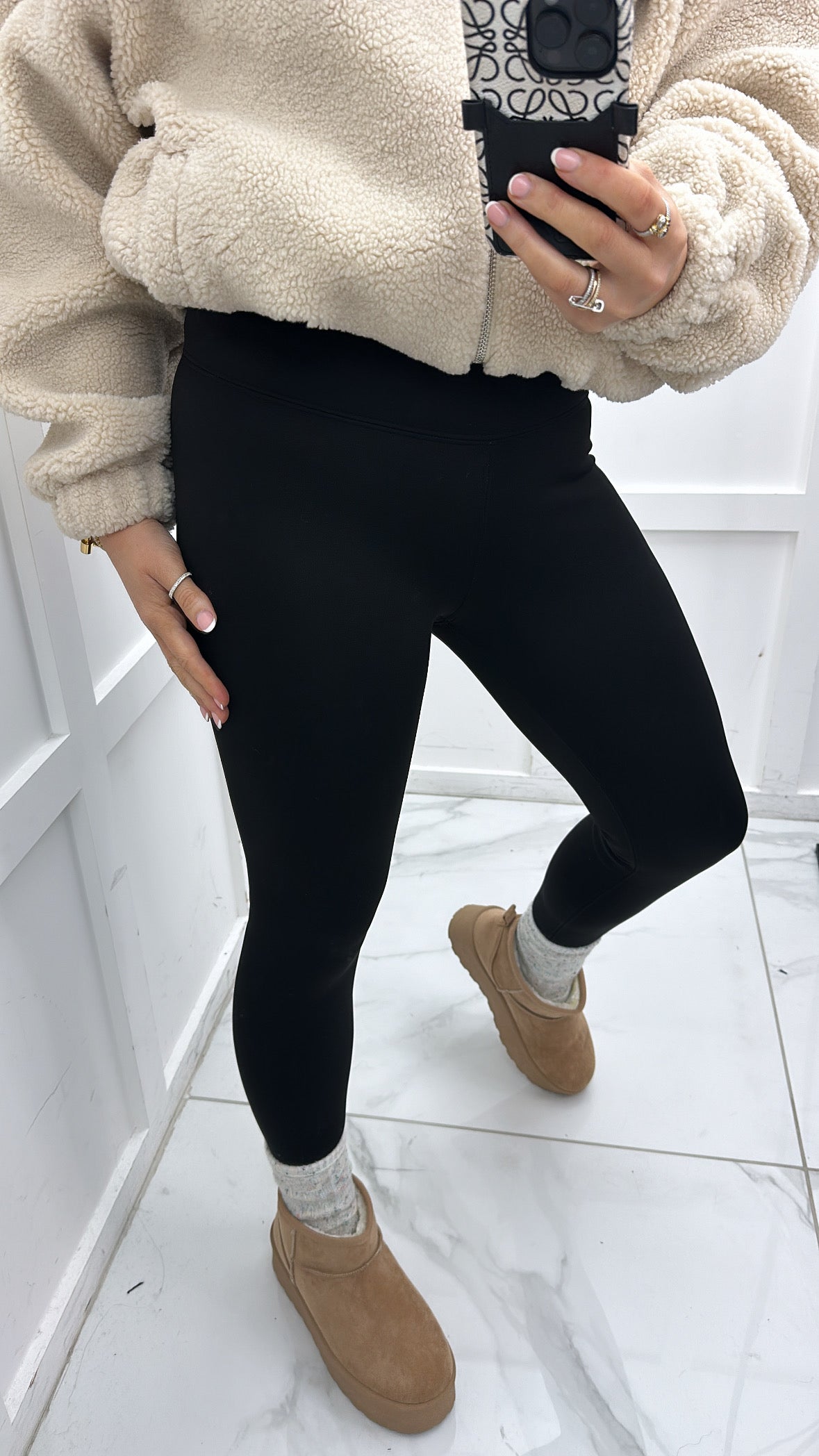 BEAU black super soft fleece lined leggings