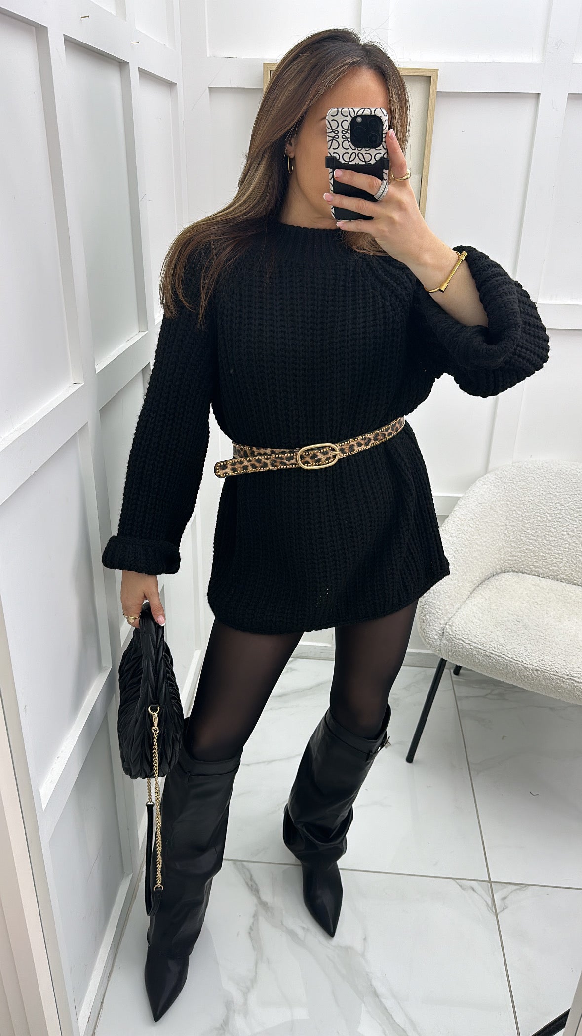 HARRIET black chunky knit jumper