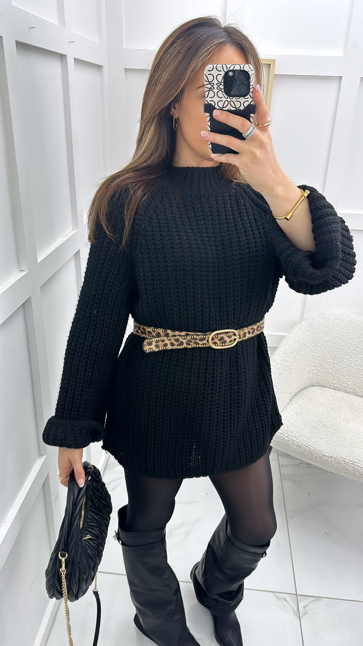 HARRIET black chunky knit jumper