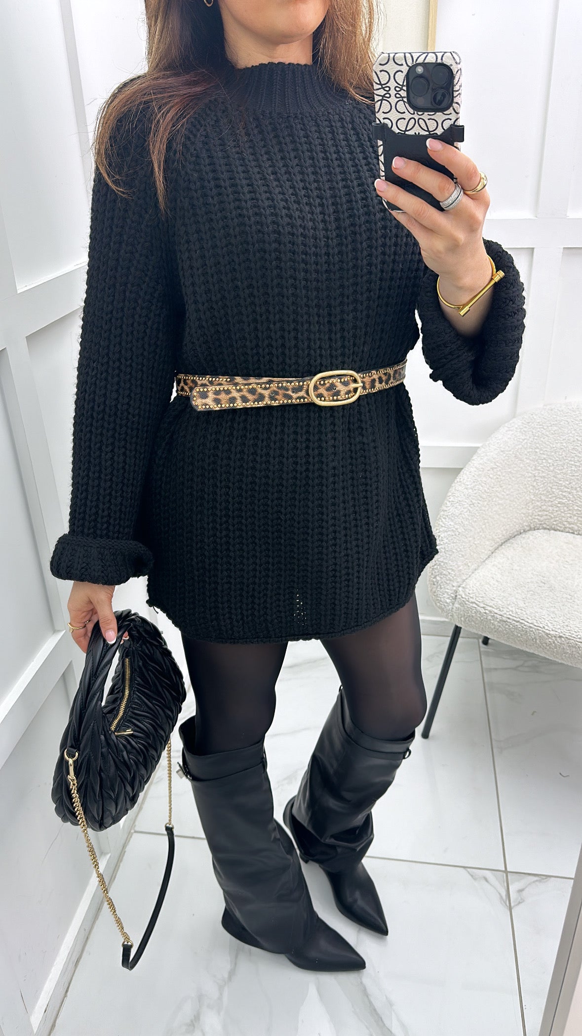 HARRIET black chunky knit jumper