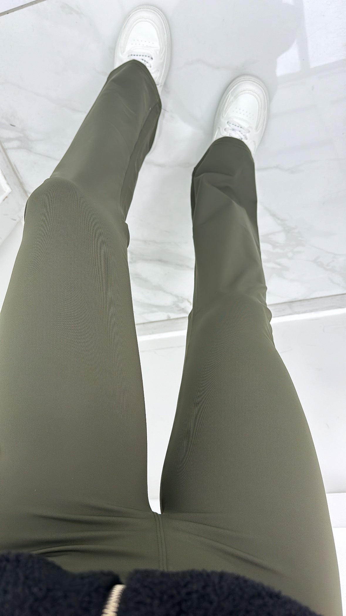 MILLIE olive green flared gym leggings