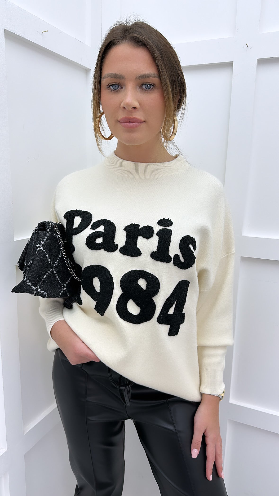 PARIS 1984 cream fine knit jumper