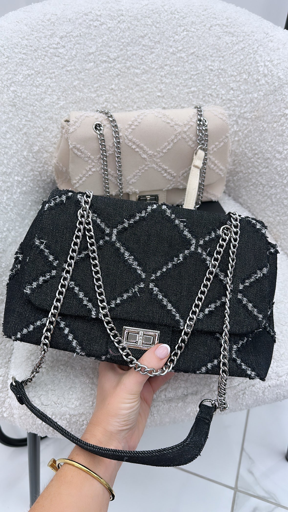 CHANTELLE black denim bag