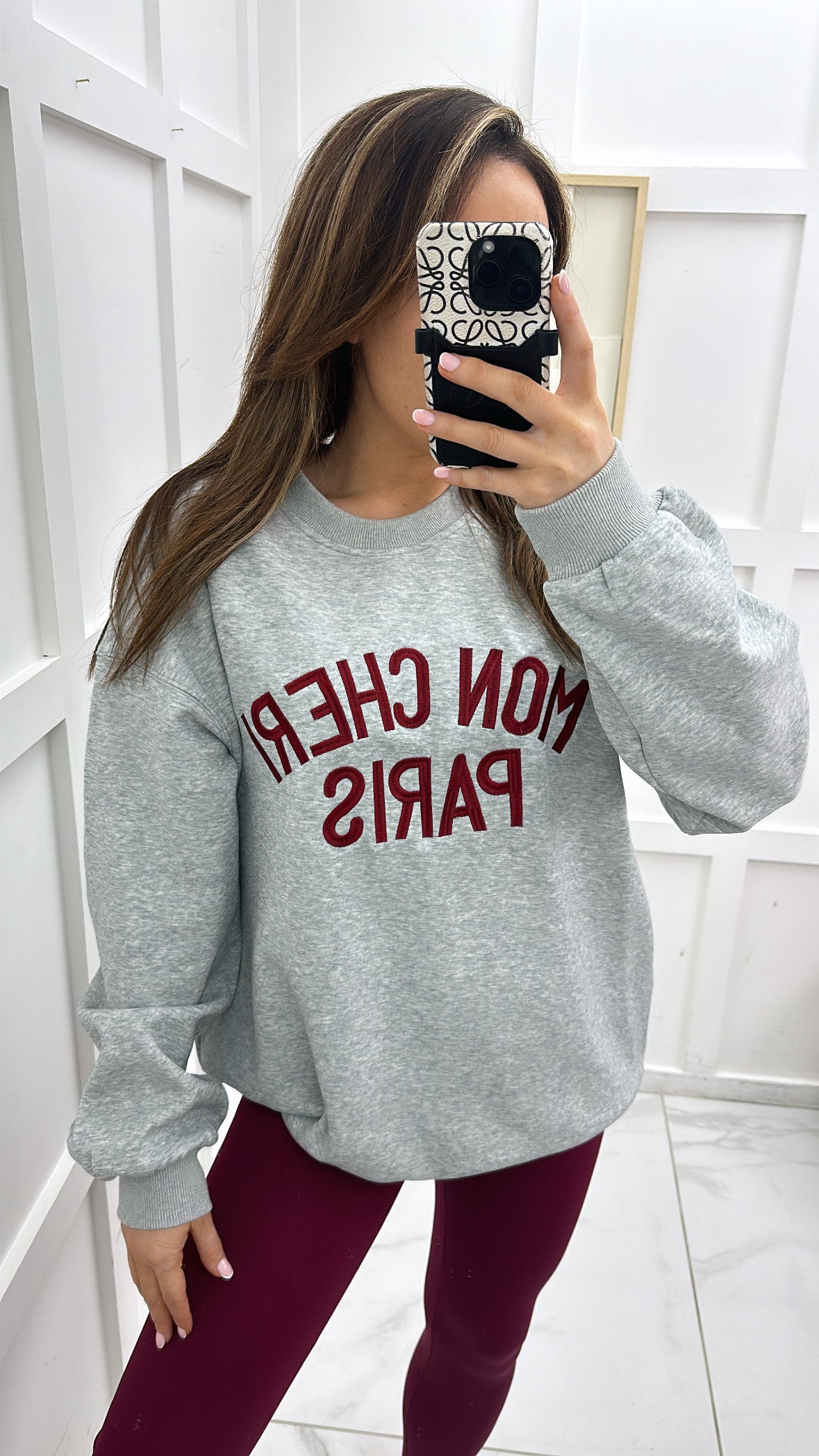 MON CHERI PARIS grey oversized sweatshirt