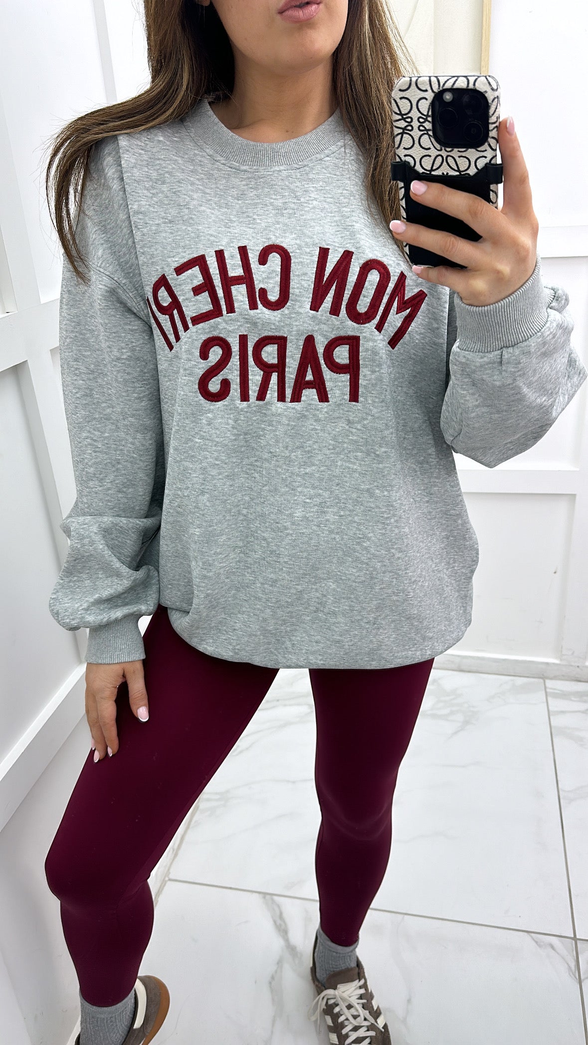 MON CHERI PARIS grey oversized sweatshirt