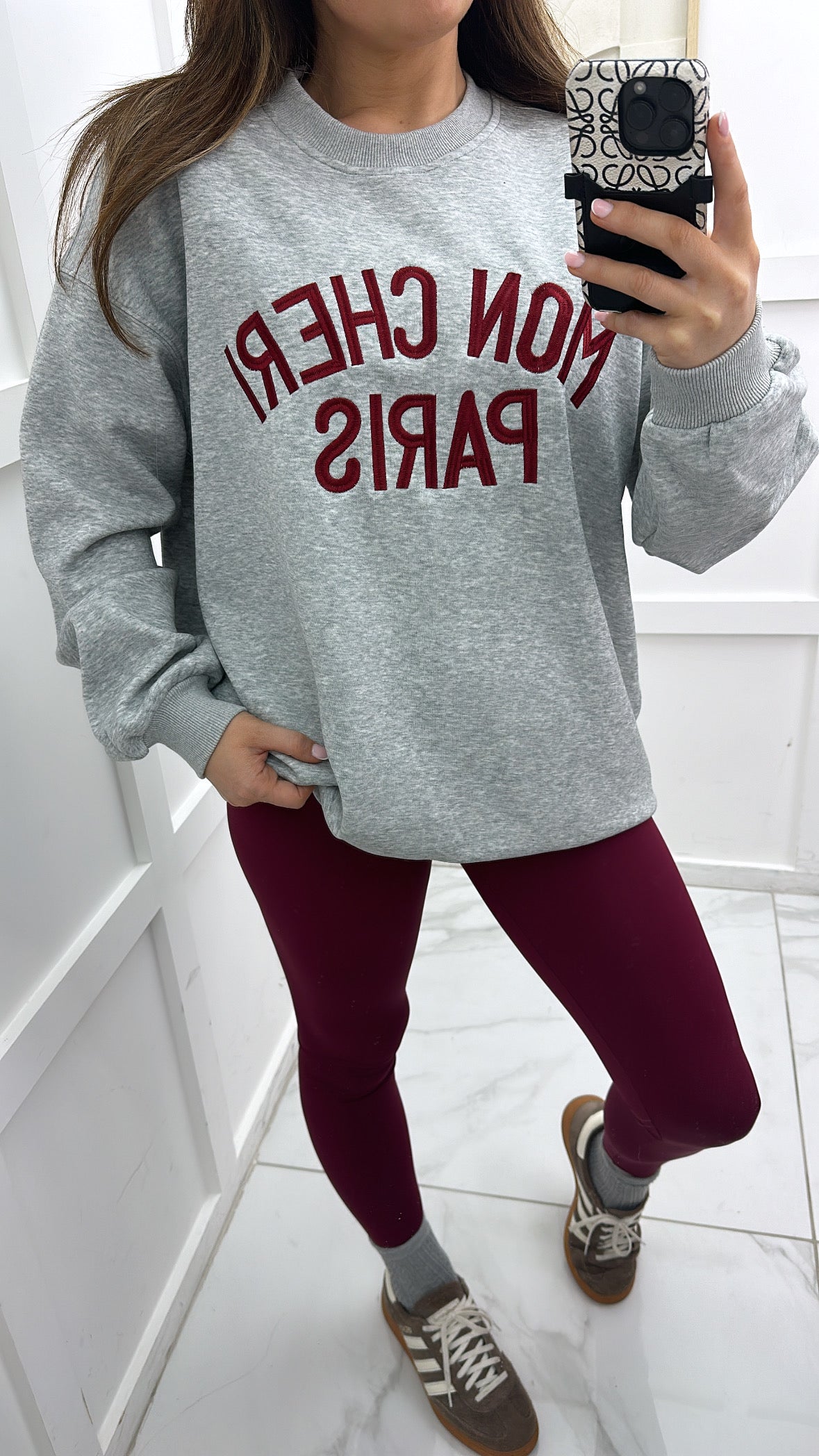 MON CHERI PARIS grey oversized sweatshirt