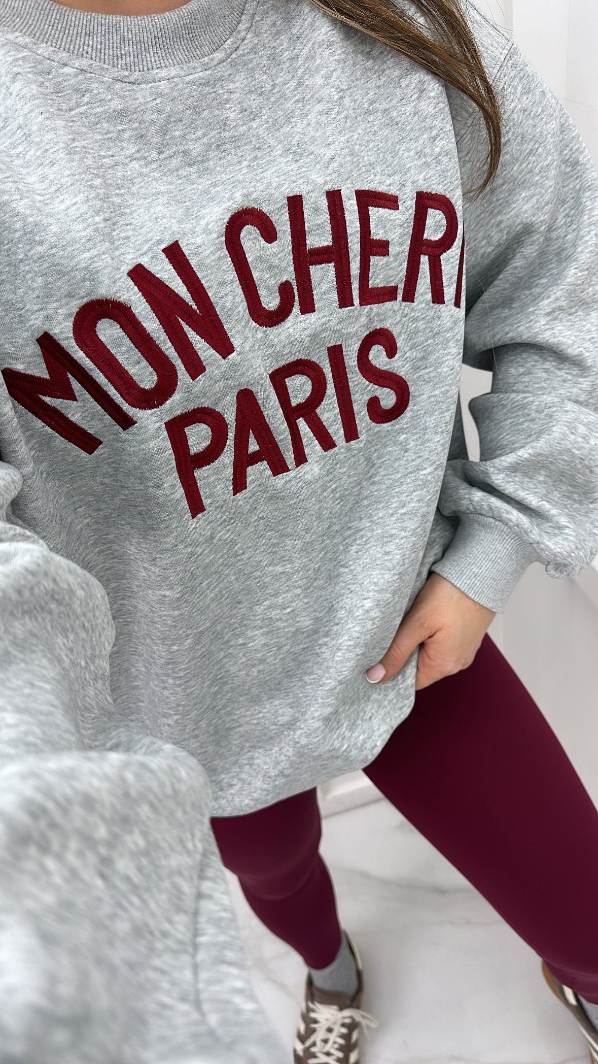 MON CHERI PARIS grey oversized sweatshirt