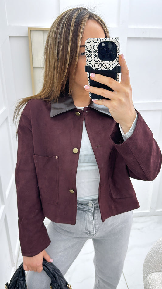 JADA burgundy faux suede jacket