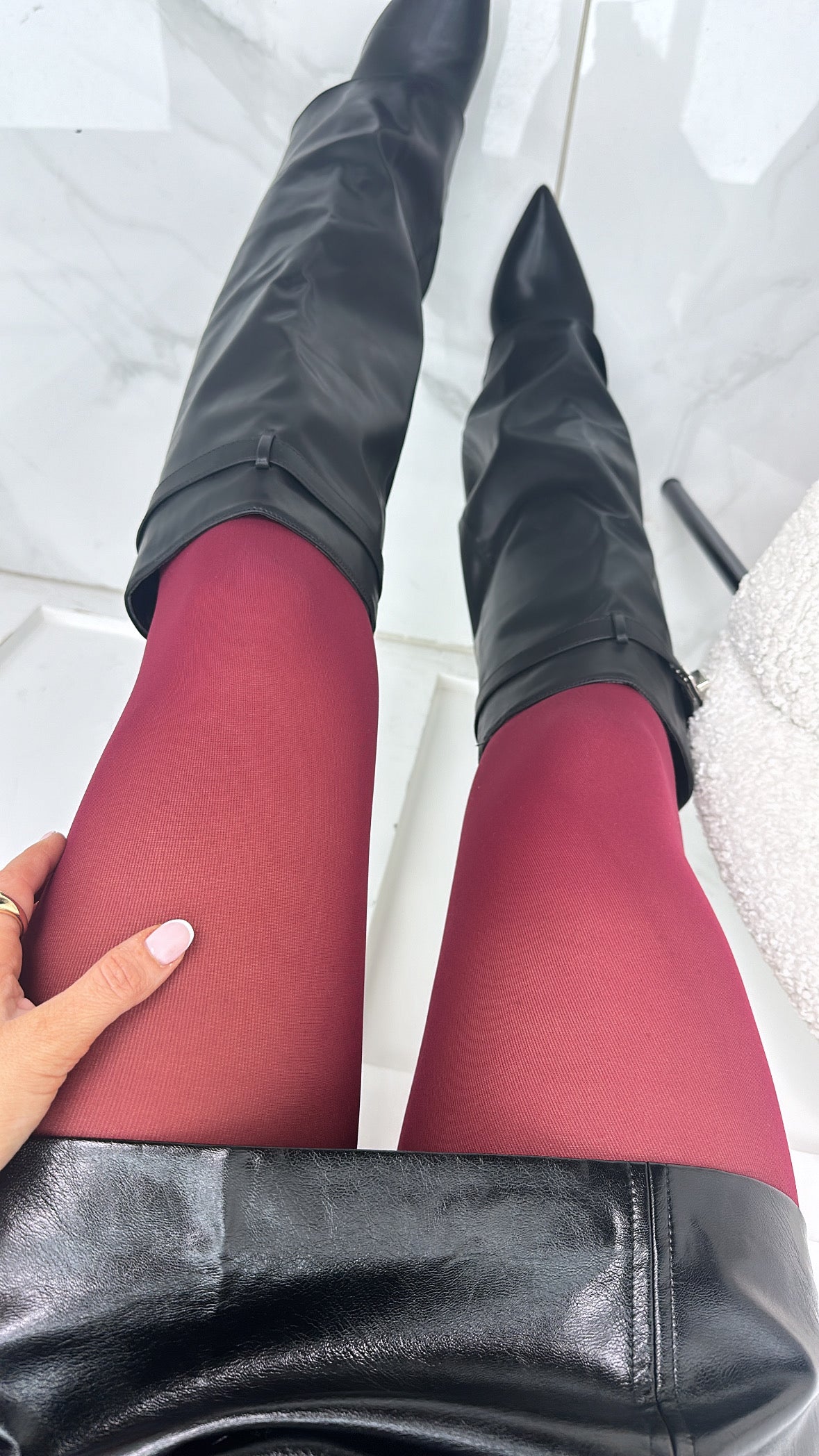 ANNA burgundy 80 denier tights