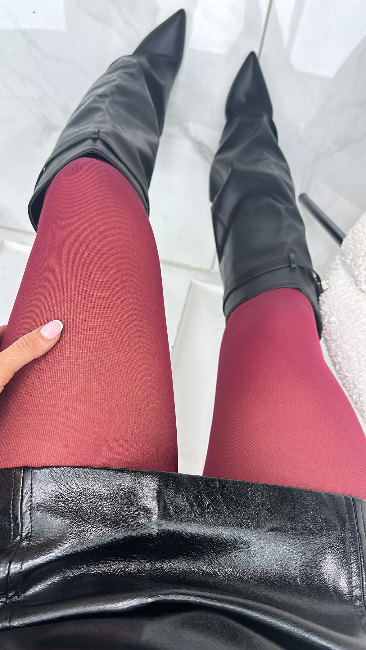 ANNA burgundy 80 denier tights