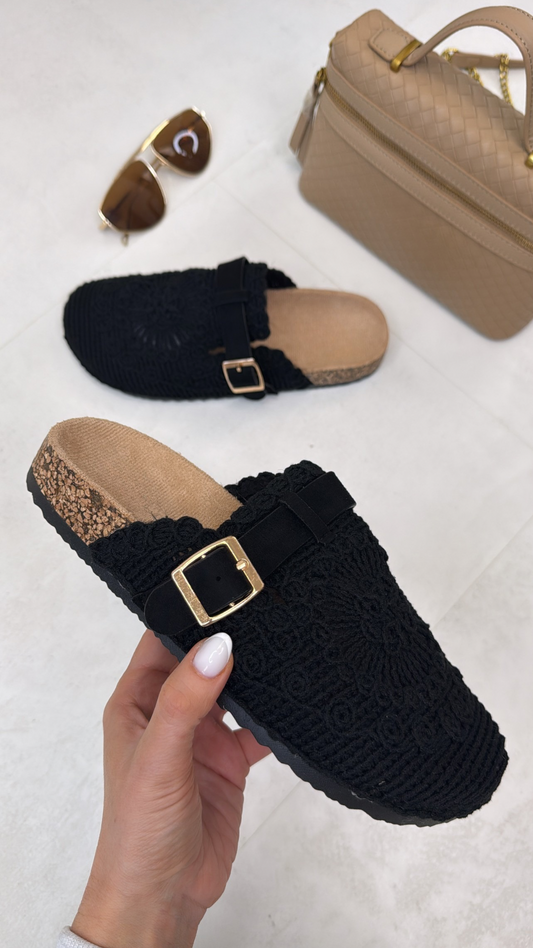 ELIZA black crochet mule