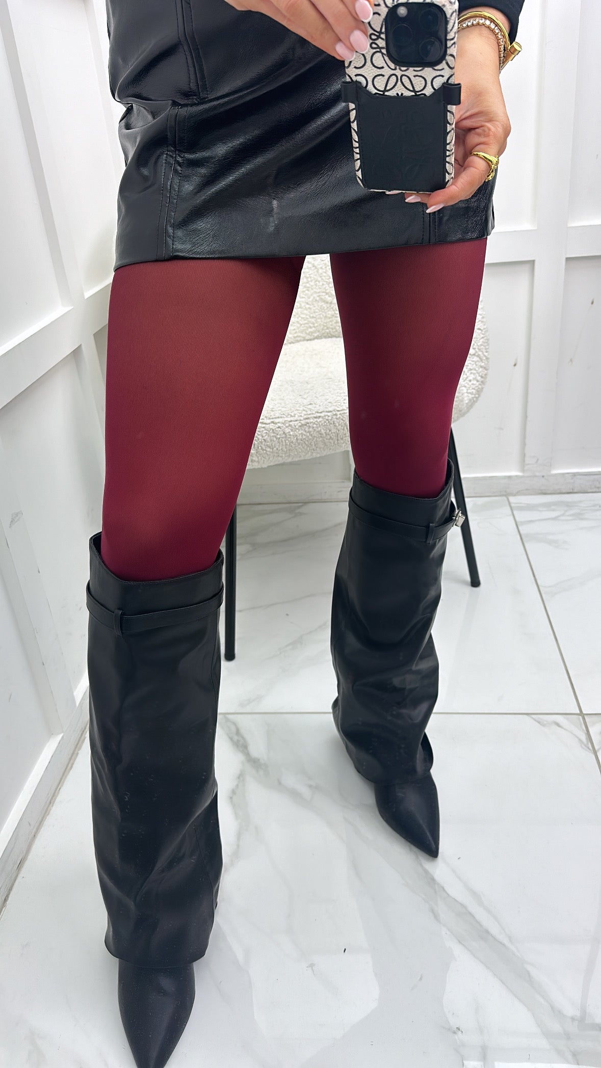 ANNA burgundy 80 denier tights