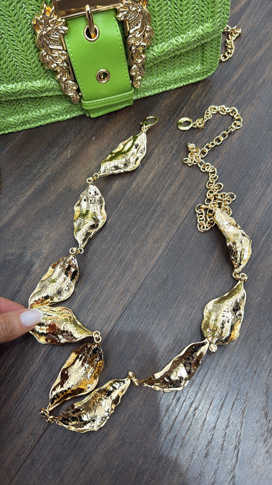 LYDIA gold leaf style chain belt