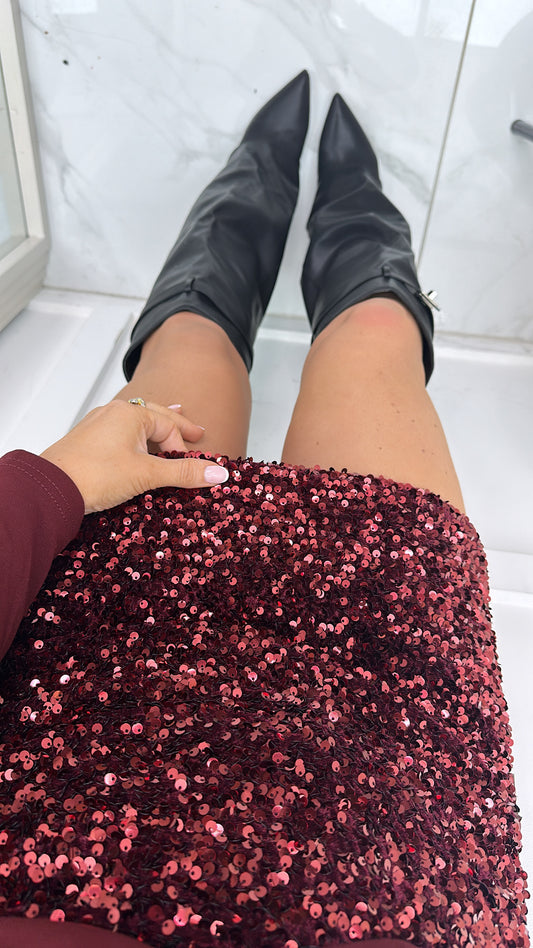 JESSIE red sequin mini skirt